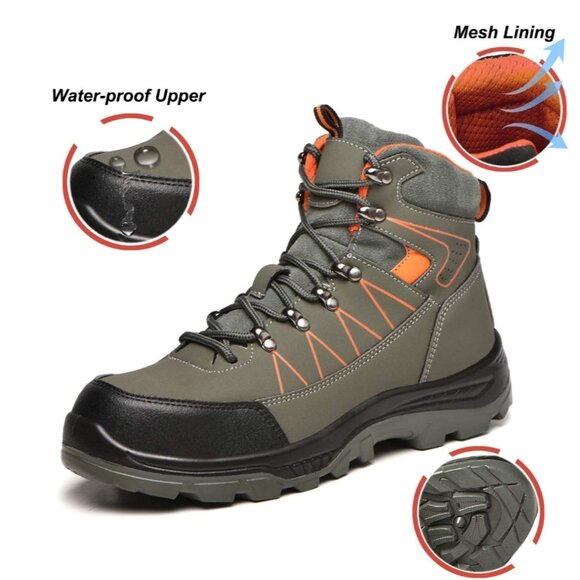 Women Work Boots, Winter Men Steel Toe Caps Trainers Puncture Proof Work Sneaker - Picture 2 of 8